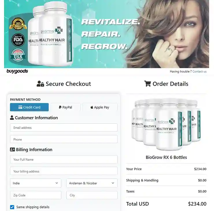 BioGrow Order Page